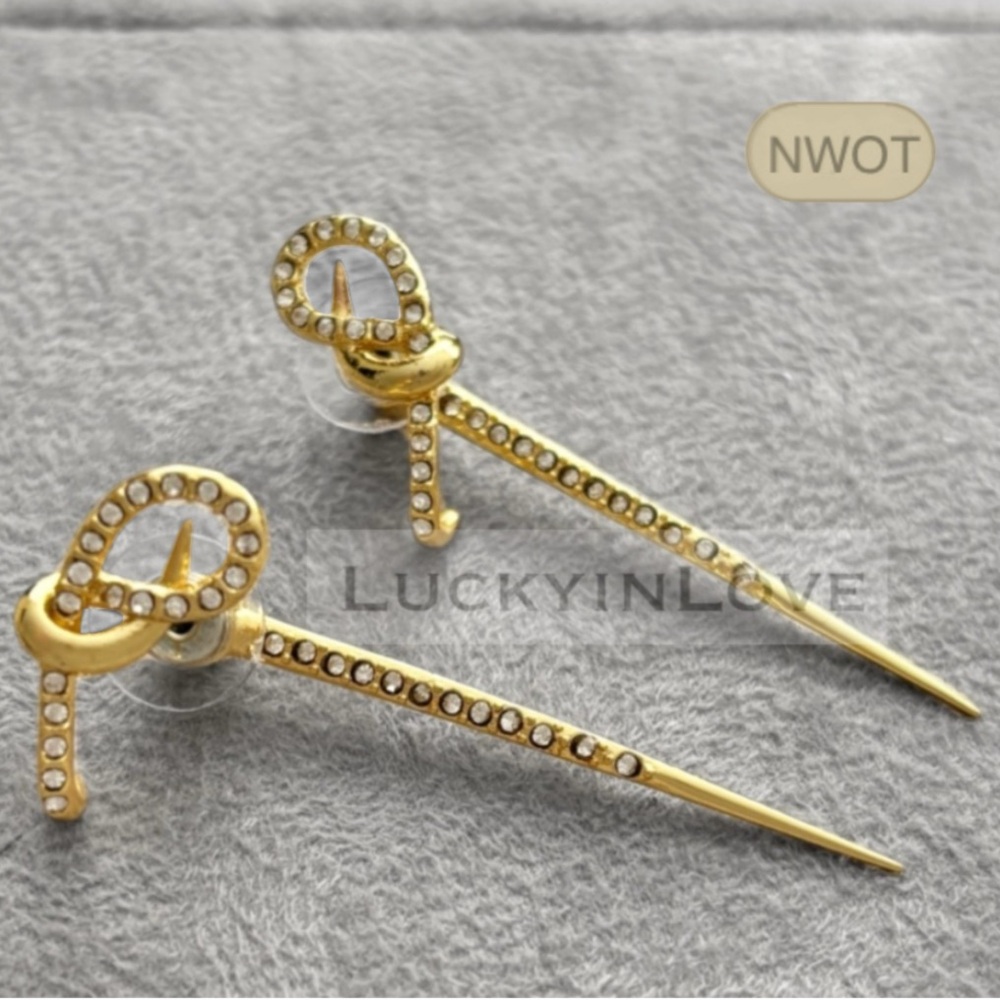ALEXIS BITTAR • Miss Havisham Spiked Sword Jacket Crystal Knot Stud Earrings
